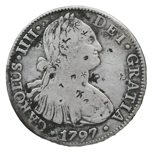 Španělský dolar chopmarked